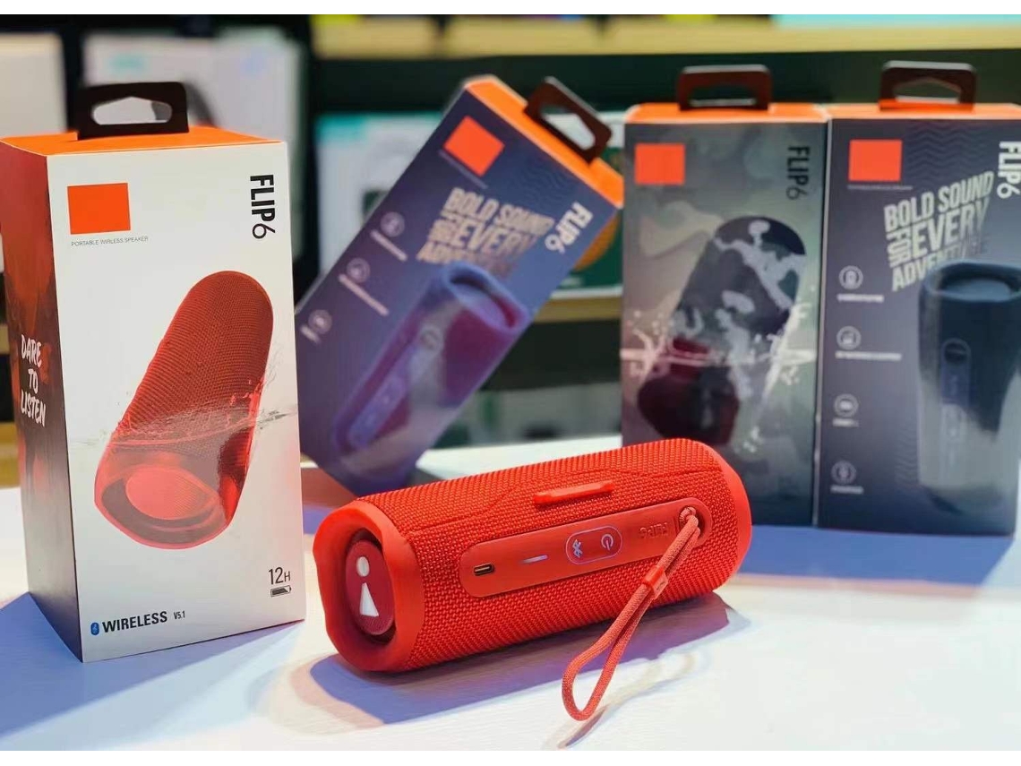 Altavoz Dual Multifuncional de Audio Bluetooth Flip6 (Rojo, sin Tarjeta de Memoria) 