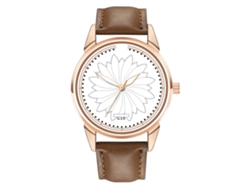 Reloj Analógico De Cuarzo Para Hombre Con Correa De Piel Sintética (marrón Oscuro, Esfera Blanca)