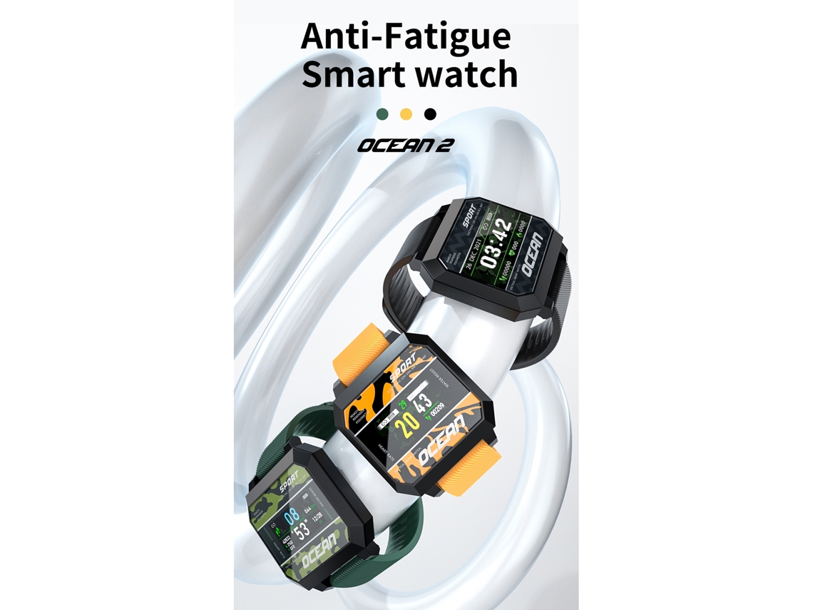 Reloj deportivo inteligente Lokmat Ocean 2 con monitorización de la salud, resistente al agua, pantalla TFT, Bluetooth, EOOCOO