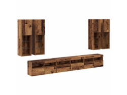 Maison Exclusive - Conjunto De Mueble Para Tv De Pared 7 Pcs Madera Envejecida
