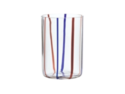 Vaso Tirache ZAFFERANO de vidrio borosilicato bicolor Amatista-azul caja 6 piezas