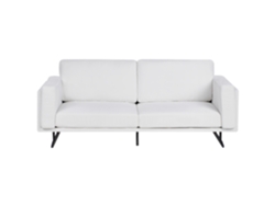 Sofá 3 Plazas Beliani Blanco Poliester Idre 202x80x81