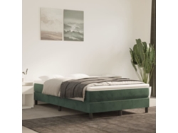 Estructura Cama Sin Colchón Terciopelo Verde Oscuro 120x200 Cm