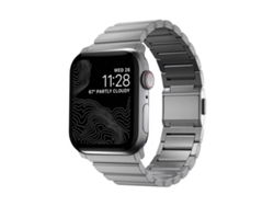 Correa de titanio plateada Nomad para Apple Watch de 44, 45, 46 y 49 mm