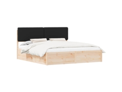 Maison Exclusive - Estructura De Cama Con Cabecera Tapizada Negro 200 X 200 Cm