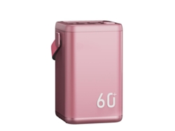 Batería portátil de 60000 mAh con 4 puertos USB y carga rápida.