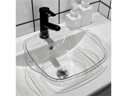 Elegante lavabo transparente resistente a las mascotas, lavabo facial multiusos para el hogar S