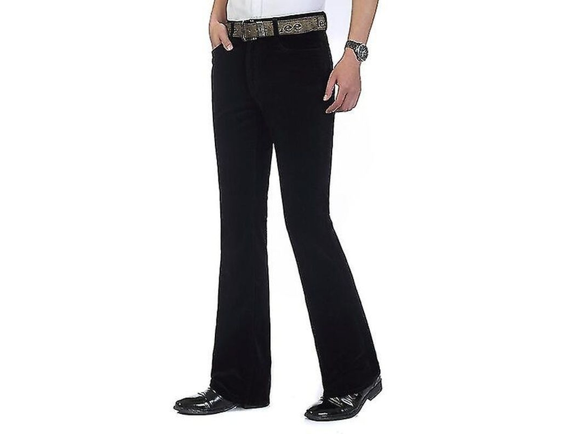 Pantalones Casuales De Pana Para Hombre Con Botas Elásticas Anchas, Talla Regular, Invierno