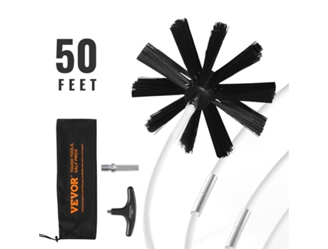 VEVOR Kit de Cepillo de Limpieza de Conductos de Secadora 15,24 m para Chimenea