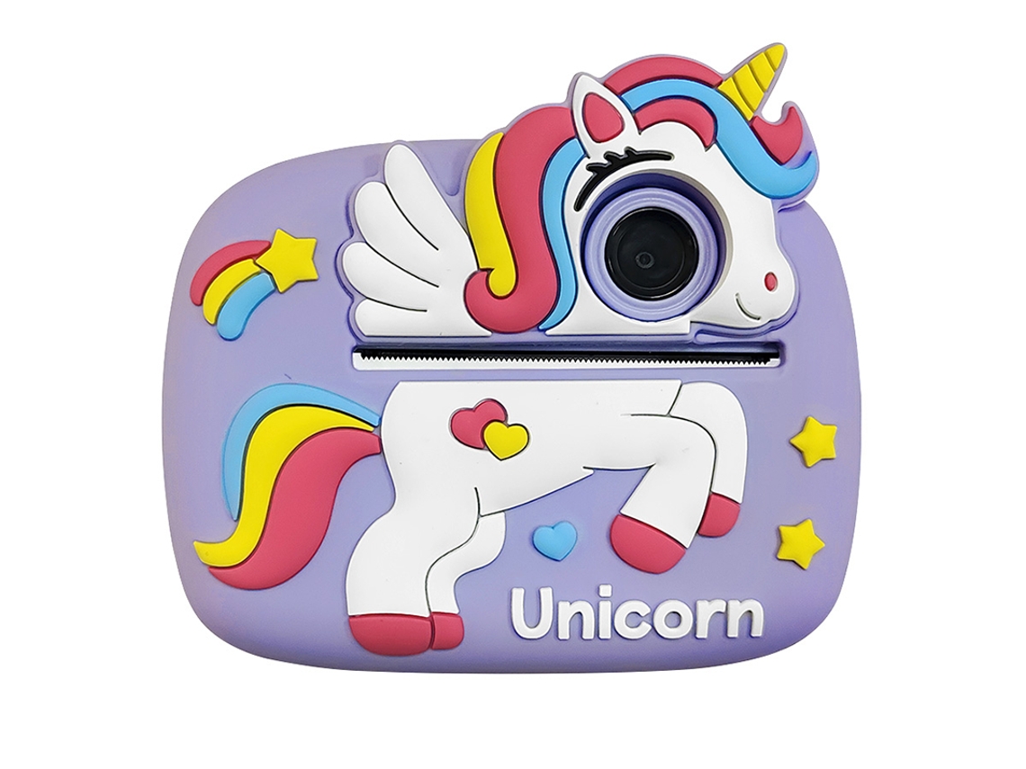 Cámara infantil D1 con impresión instantánea, 2400 W, lente dual HD, pantalla de 2,4 pulgadas, video de 1080p con pegatinas y tarjeta TF de 32 GB (Ikikso)