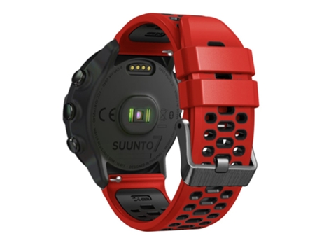 Correa de Silicona bicolor de 24mm diseño de orificios múltiples liberación rápida para Suunto 7/9/9 Baro - rojo/negro