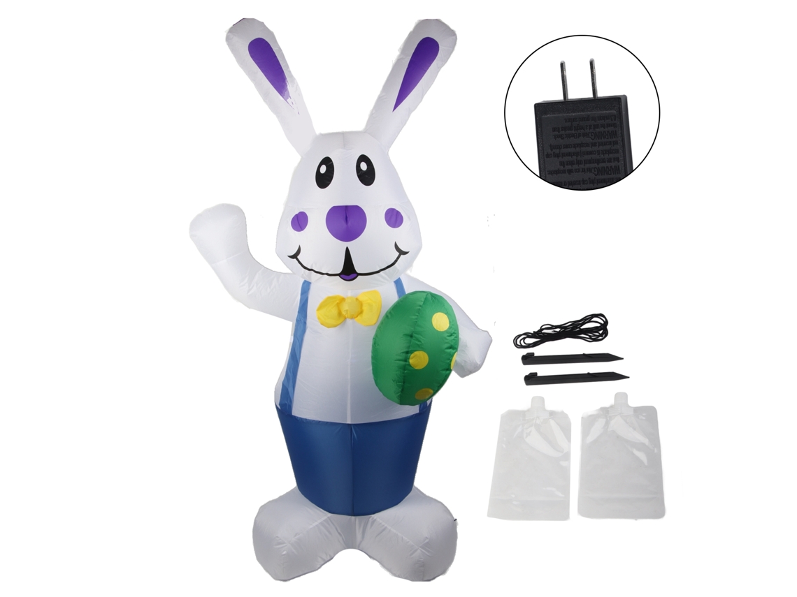 Conejito de Pascua Decorativo para Jardín con Luces LED IP44, Conejito Azul