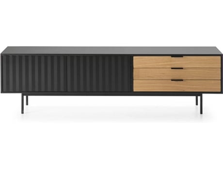 Mueble TV BAZAR MONDIALE Sierra (Negro - MDF - 180x40x52 cm)