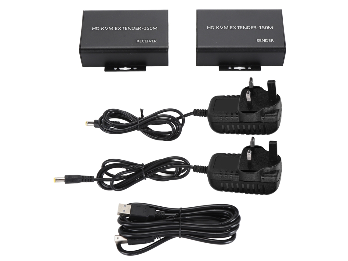 Extensor Kvm Hd 1080p, Transmisión Sin Comprimir, 150 M A Través De Cat5e/6 Con Enchufe Británico.