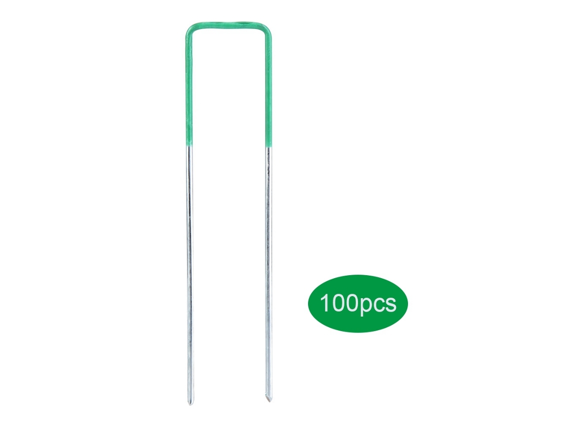 100 Clavos Galvanizados En Forma De U Para Césped Artificial, Grapas Metálicas, Jardín, 15 Cm