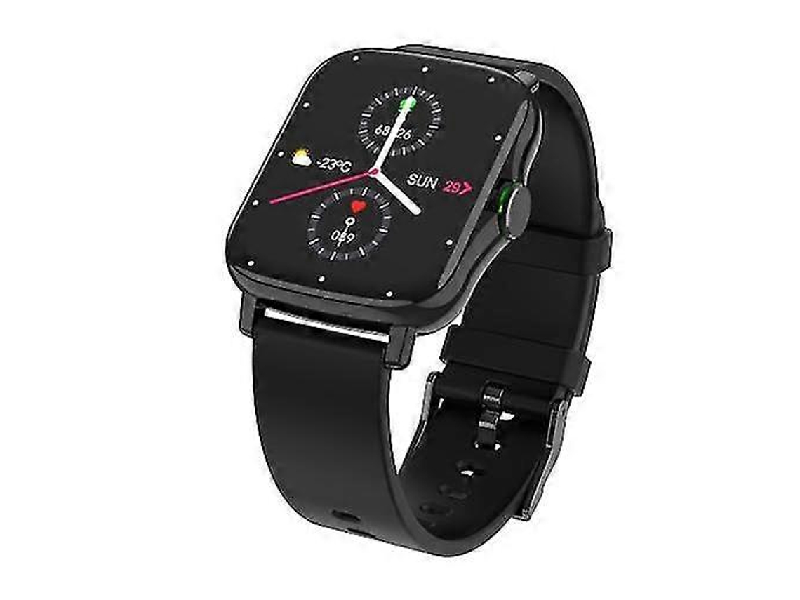 Reloj inteligente con pantalla Infinity de 1,69 pulgadas, monitor de frecuencia cardíaca, temperatura y llamadas Bluetooth Ly Ebike (negro)