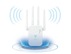 Extensor/amplificador de señal wifi más rápido de Yizhood, 2,4 GHz, 4 antenas, 2 puertos LAN, para interiores.