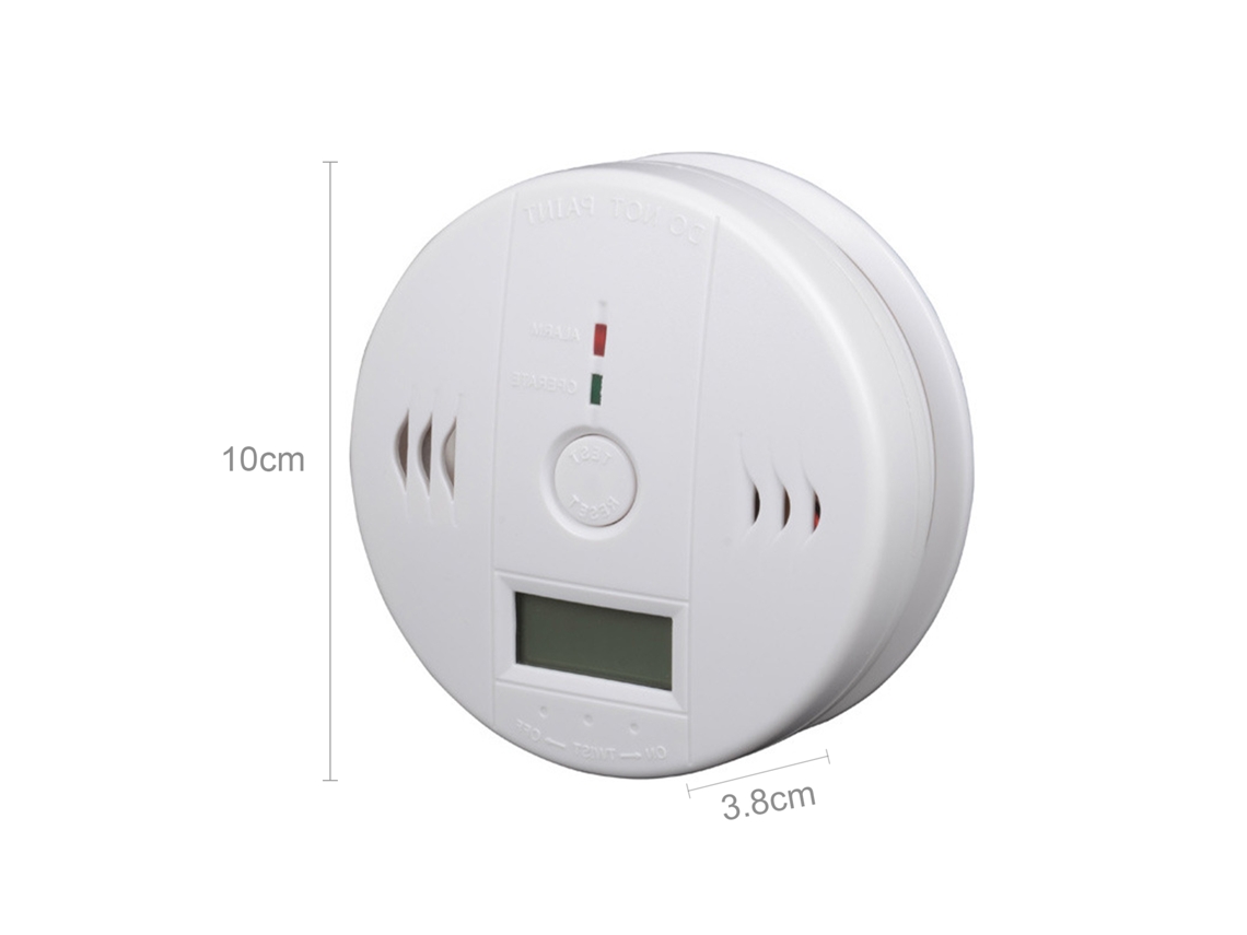 Detector De Humo Y Monóxido De Carbono Con Batería Y Alerta Sonora En Pantalla Lcd.