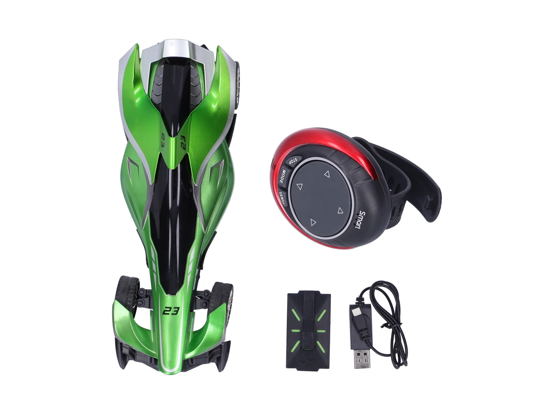 Coche Rc De Control Por Voz Y Reloj, Juguete De Carrera Recargable, Vehículo Verde