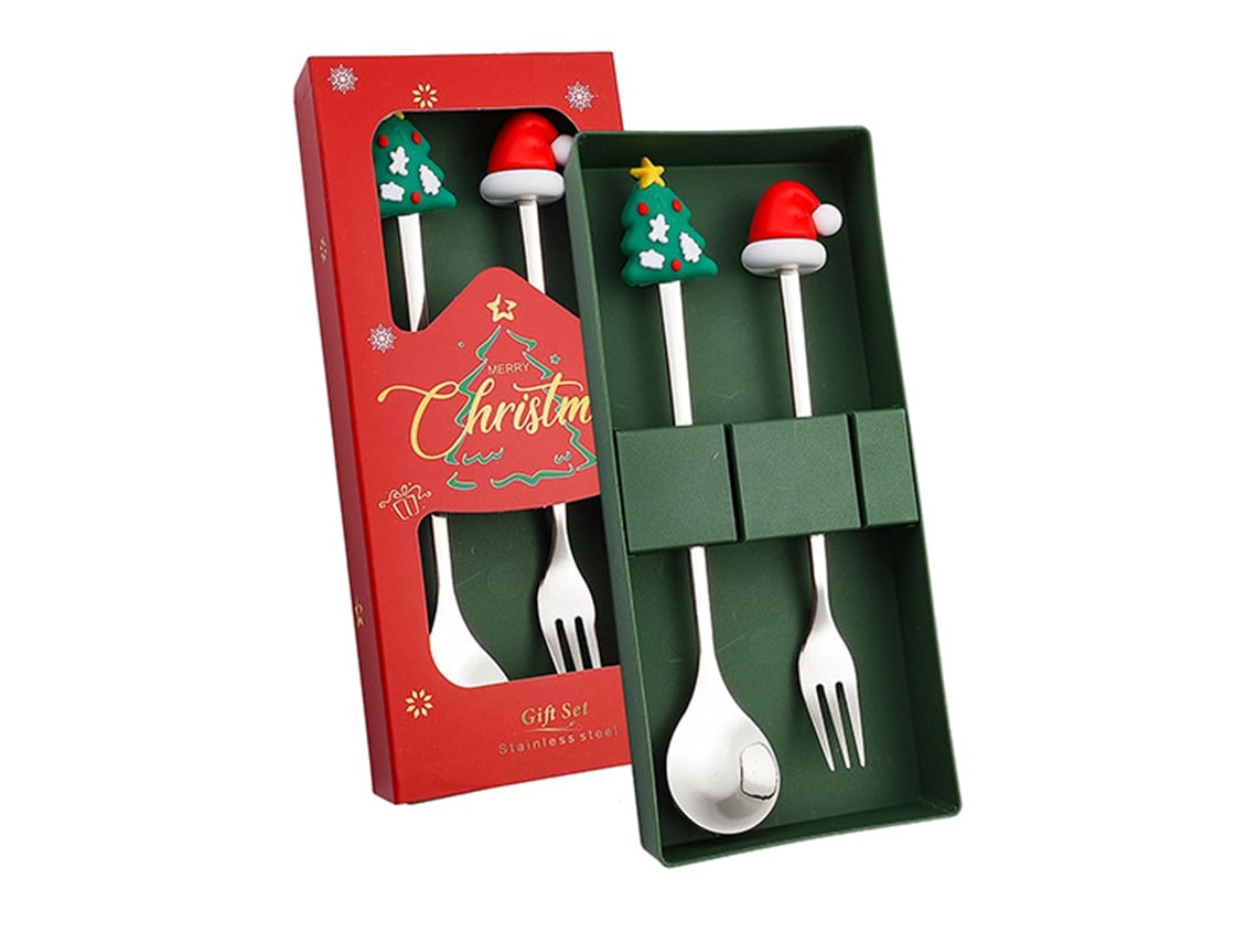 Juego de 2 cubiertos de acero inoxidable (regalo)