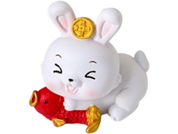 Figura de resina del conejo del zodiaco de Slowmoose