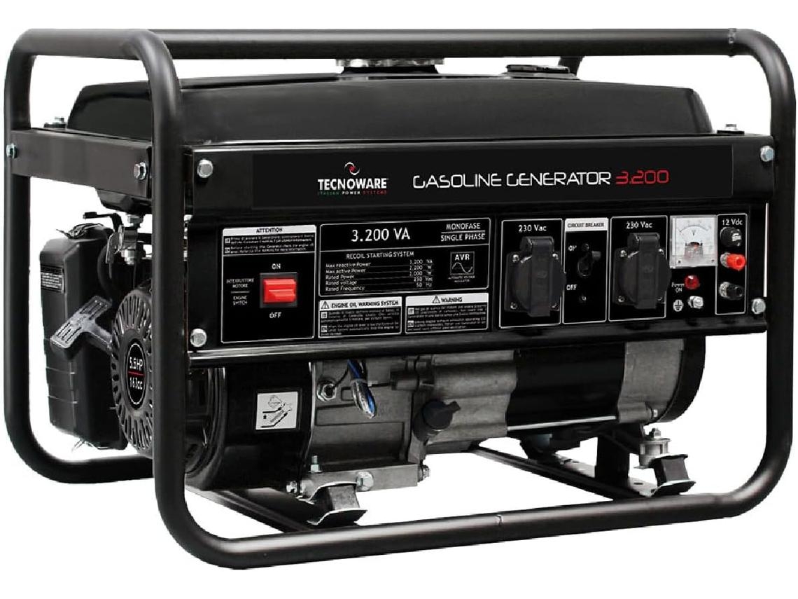 Generador Eléctrico 3200VA TECNOWARE (Monofásico 230Vac - 50Hz - Motor H-Greengine - Tanque 15L - Bajo Ruido)