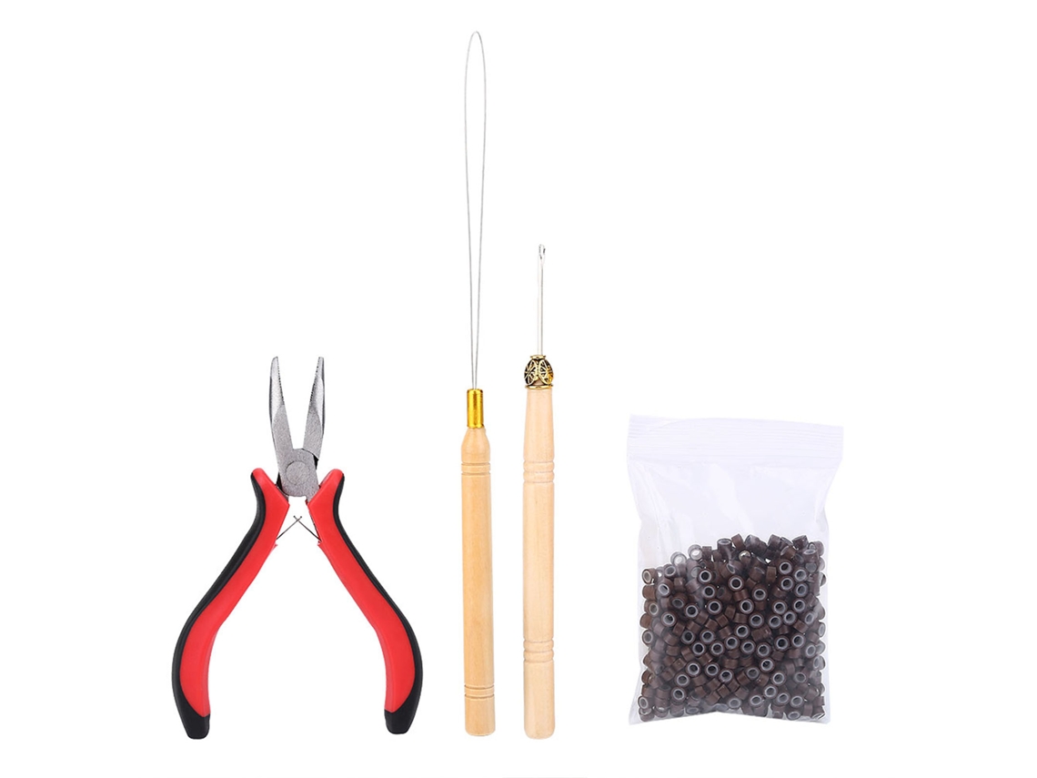 Kit de conexión para pelucas con alicates y 500 microrings