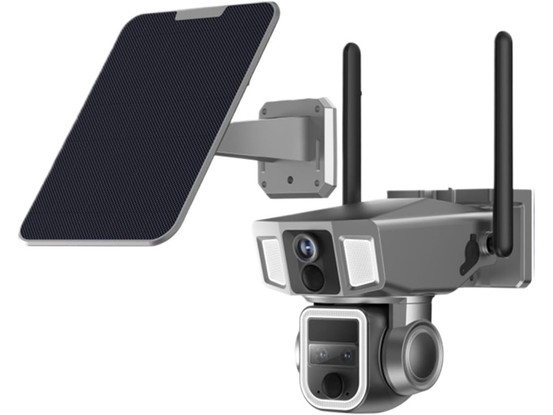 Cámara De Seguridad Doméstica 2 En 1 4g Con Doble Pantalla Y Alimentación Solar.
