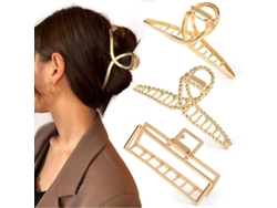 3 Pinzas Metálicas Grandes Para Cabello Grueso, Sujeción Fuerte, Antideslizantes, Pinzas Para Cabello Largo, Estilo Moderno.