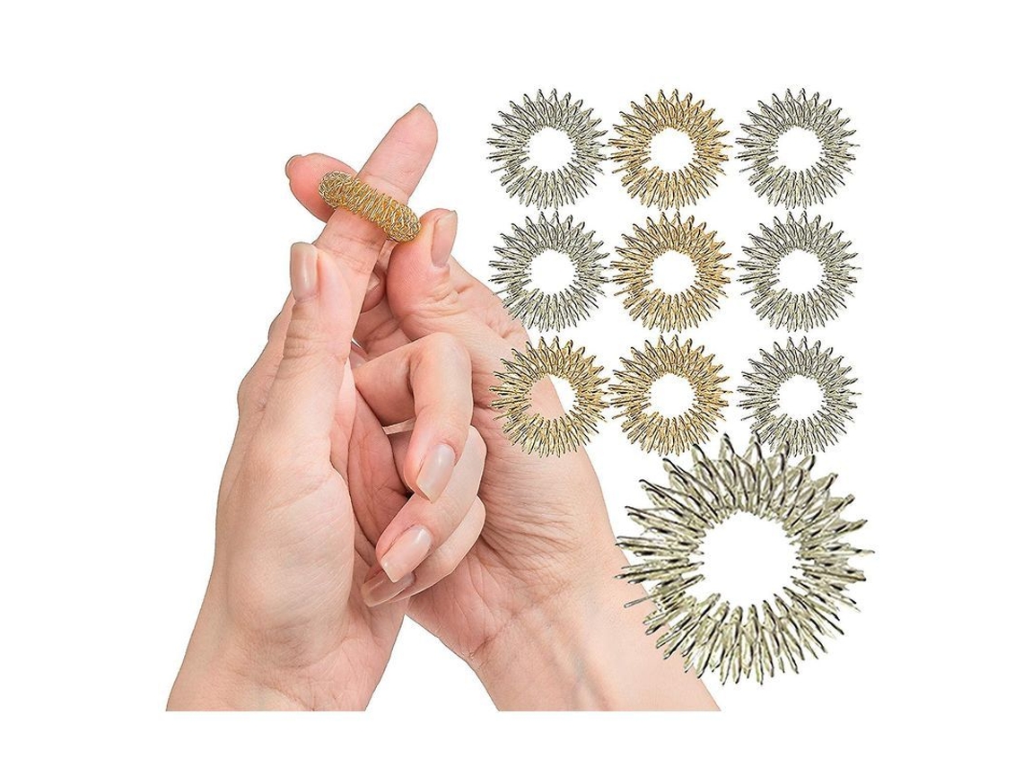 10 Anillos De Masaje Sensorial Con Puentes Para Reducir Silenciosamente El Estrés Y La Ansiedad.