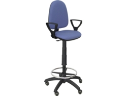Silla de Escritorio Alta PIQUERAS Y CRESPO Ayna Azul Claro con ruedas de parqué (Brazos fijos - Tejido - Ruedas Parquet)