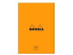 Bloc de Notas RHODIA No. 11 85 X 115 Mm Cuadros Naranja