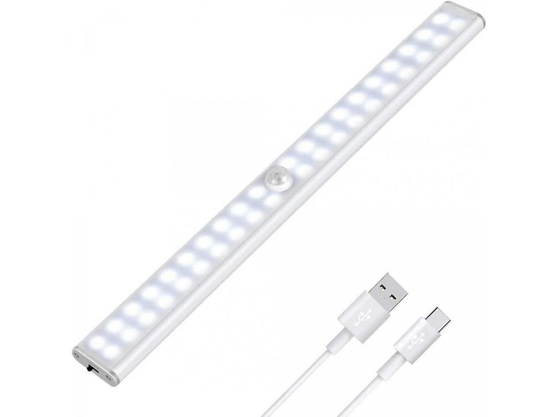 Luz nocturna pequeña, armario nocturno pequeño Luz inteligente Luz con sensor automático 40LD recargable 4 engranajes Luz blanca Pantalla completa -