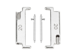 Adaptador De Correa De Reloj De Metal De 20 A 22 Mm, Par Plateado