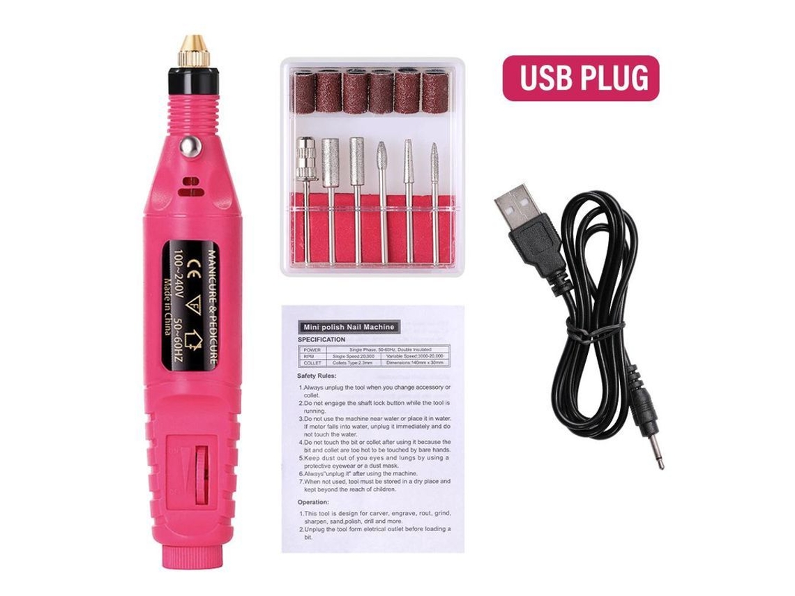Kit Profesional De Limado Eléctrico De Uñas Con 6 Puntas Para Manicura Y Pedicura T Jzl