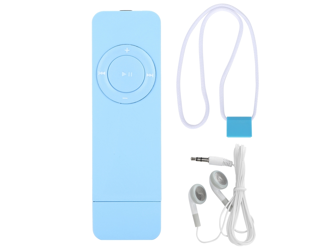 Reproductor Mp3 Portátil Con Conector Para Auriculares De 3,5 Mm Y Memoria Ampliable De 32 Gb - Azul