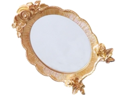 Miroir De Maquillage Vintage Sur Pied 8,8x14 Cm Compacto Stable Para Femmes Usage Bureau Maison