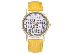 Reloj Casual De Moda Unisex Zhoulianfa De Cuarzo Con Correa De Cuero (amarillo)