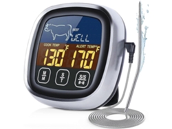 Termómetro para carne con sonda larga, pantalla LCD táctil grande digital, temporizador de cocción, para parrilla GOKOCO