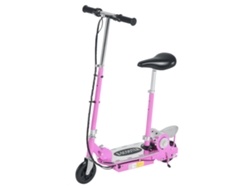 Patinete eléctrico plegable de 120 W para niños de 7 a 12 años, manillar ajustable en altura, 10 km/h, color rosa.