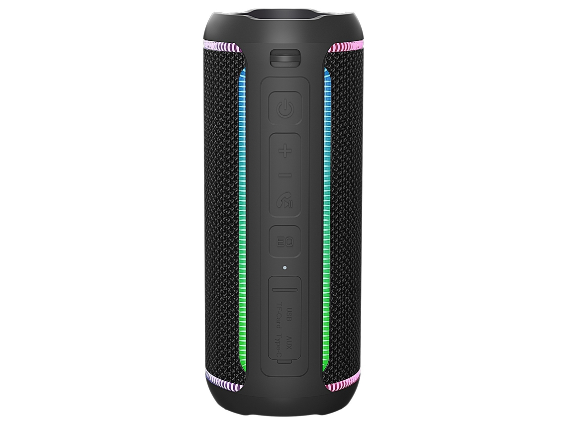 Altavoz Bluetooth MDUG con subwoofer inalámbrico y potente iluminación RGB de 50 W (negro)