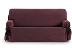 Funda de Sofá 3 Plazas EYSA Mid con Lazos (110 x 70 x 230 cm - Poliéster y Algodón - Burdeos)
