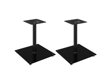 Conjunto 2 Soportes de altavoces VIDAXL vidrio templado negro 1 pilar