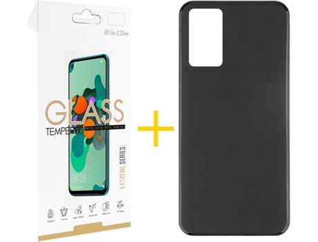 Kit Funda + Protector de Pantalla Oppo A16 SKYHE Liso (Negro)