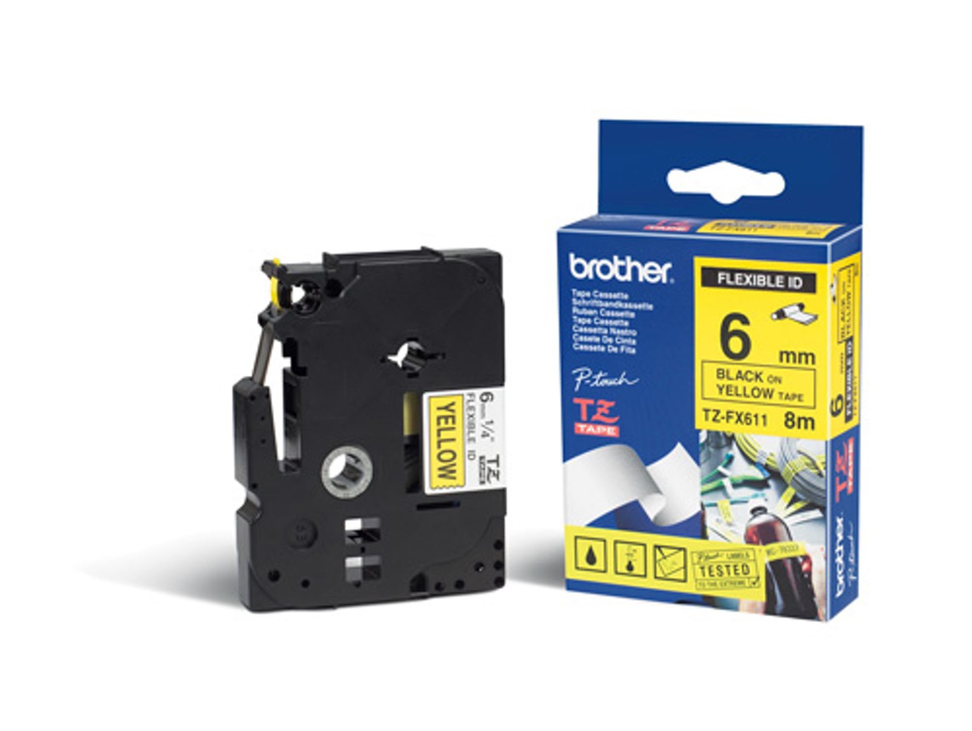 Cinta BROTHER TZeFX611 laminada flexible