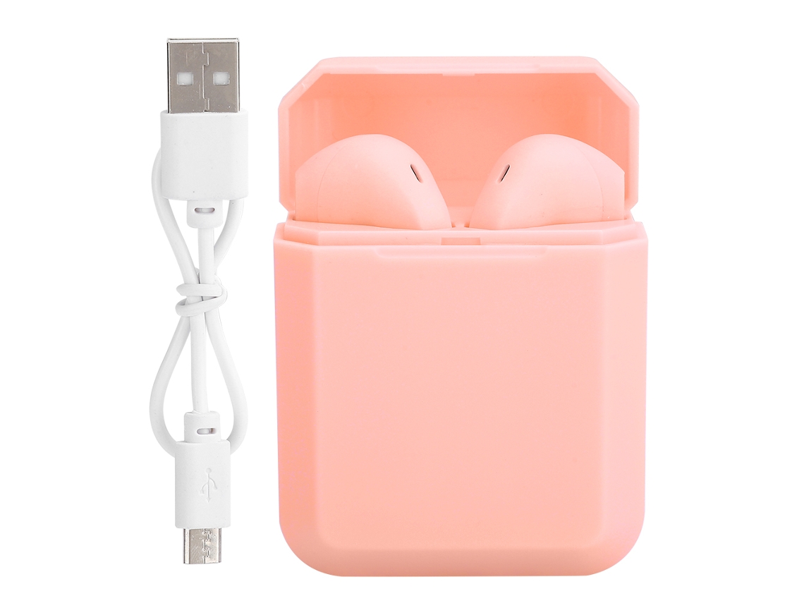 Fone de Ouvido Bluetooth Mali TWS Estéreo à Prova d'Água Rosa