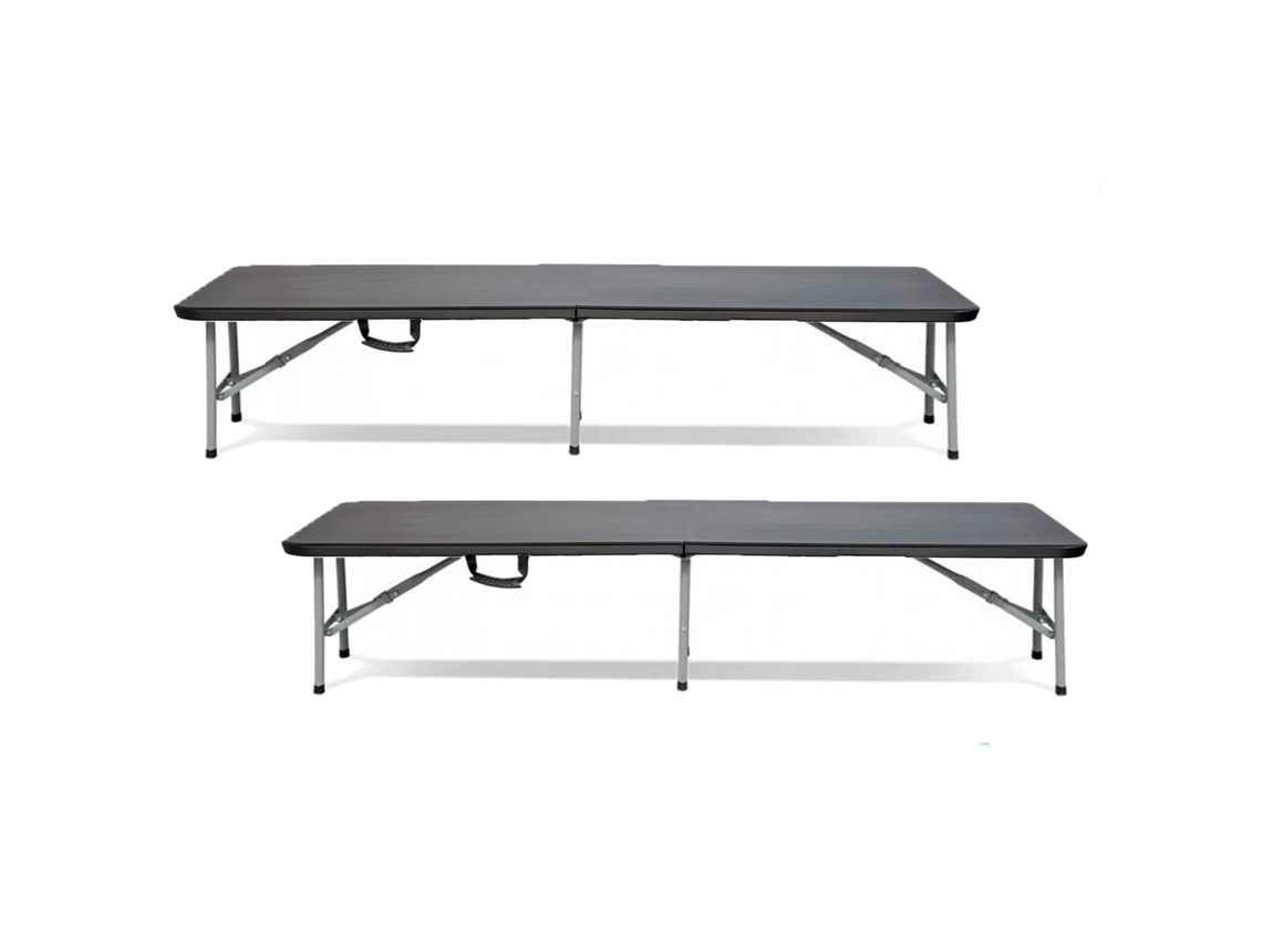 Pack 2 Bancos Plegables Catering Negro 180x30x43cm 7house