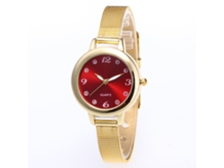 Reloj De Pulsera Unisex Zhoulianfa Con Correa De Malla Dial Redondo Cuarzo Rojo