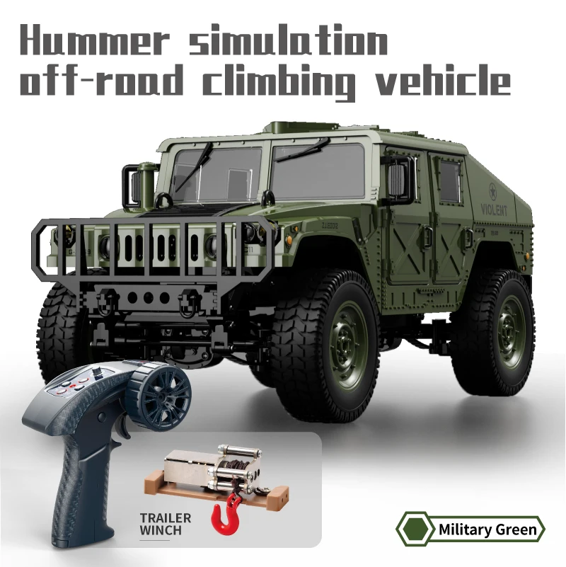 (verde Con Cabrestante) Vehículo Todoterreno De Escalada Con Control Remoto Simulado, Coche Eléctrico De Control Remoto.