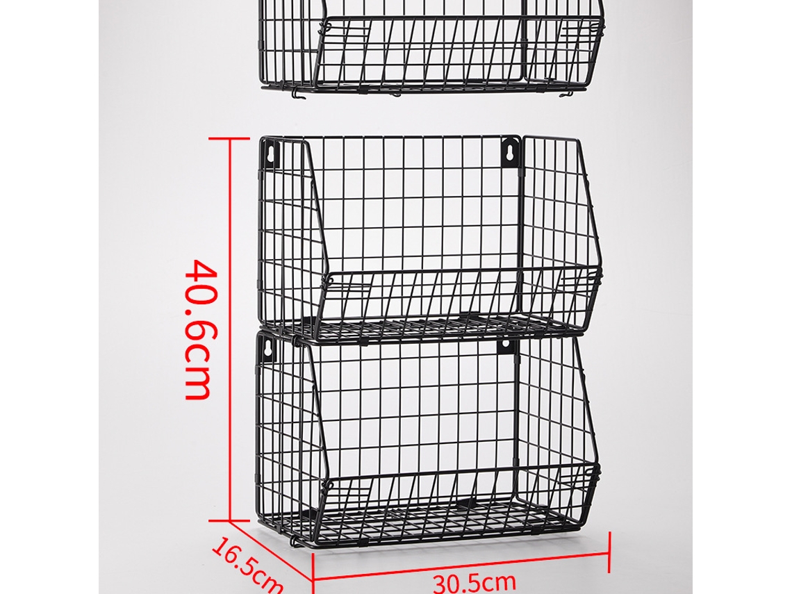 Cesta colgante de alambre para almacenar alimentos, contenedor de malla para ropa y estantes para armario de lavandería.